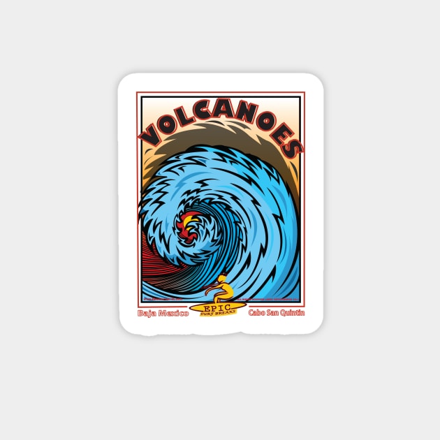 VOLCANOES EPIC SURF BREAK Sticker by Larry Butterworth